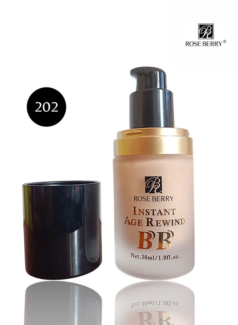 ROSE BERRY BB Cream INSTANT AGE REWIND, SUPER COVERAGE CONCEALER, FOUNDATION 202 30ml - Image 1